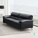 Eilene Black Top Grain Leather 83" Loveseat