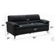 Eilene Black Top Grain Leather 83" Loveseat