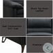 Eilene Black Top Grain Leather 83" Loveseat