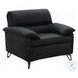 Eilene Black Top Grain Leather Chair