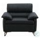 Eilene Black Top Grain Leather Chair