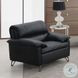 Eilene Black Top Grain Leather Chair