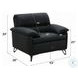 Eilene Black Top Grain Leather Chair