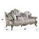 Libertee Beige Fabric and Champagne 85" Sofa with 5 Pillows