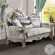 Libertee Beige Fabric and Champagne 70" Loveseat with 3 Pillows