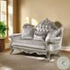 Libertee Beige Fabric and Champagne 70" Loveseat with 3 Pillows