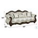 Pierce Beige Fabric and Cherry 93" Sofa with 5 Pillows