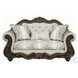 Pierce Beige Fabric and Cherry 69" Loveseat with 3 Pillows