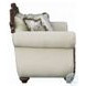 Pierce Beige Fabric and Cherry 69" Loveseat with 3 Pillows