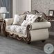 Pierce Beige Fabric and Cherry 69" Loveseat with 3 Pillows