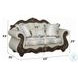 Pierce Beige Fabric and Cherry 69" Loveseat with 3 Pillows