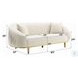 Martina Ivory Velvet 89" Sofa with 2 Pillows