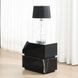 Drisana Black Rectangular Glass Top End Table