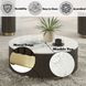 Clayten White and Espresso Round Marble Top Cocktail Table