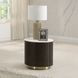 Clayten White and Espresso Round Marble Top End Table