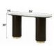 Clayten White and Espresso Oval Marble Top Sofa Table