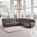 Kantu Brown Synthetic Leather Reclining Sectional Sofa