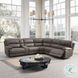 Kantu Brown Synthetic Leather Reclining Sectional Sofa