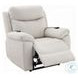 Chriki Beige Polished Microfiber Power Recliner with Lift, Heating and Massage