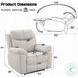 Chriki Beige Polished Microfiber Power Recliner with Lift, Heating and Massage