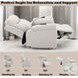 Chriki Beige Polished Microfiber Power Recliner with Lift, Heating and Massage