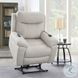 Chriki Beige Polished Microfiber Power Recliner with Lift, Heating and Massage