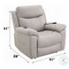 Chriki Light Gray Polished Microfiber Power Recliner with Lift, Heating and Massage