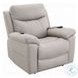 Chriki Light Gray Polished Microfiber Power Recliner with Lift, Heating and Massage