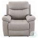 Chriki Light Gray Polished Microfiber Power Recliner with Lift, Heating and Massage
