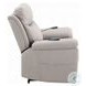 Chriki Light Gray Polished Microfiber Power Recliner with Lift, Heating and Massage