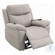 Chriki Light Gray Polished Microfiber Power Recliner with Lift, Heating and Massage