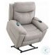 Chriki Light Gray Polished Microfiber Power Recliner with Lift, Heating and Massage