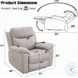 Chriki Light Gray Polished Microfiber Power Recliner with Lift, Heating and Massage