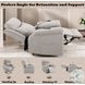 Chriki Light Gray Polished Microfiber Power Recliner with Lift, Heating and Massage