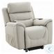 Marsha Light Gray Silicone Synthetic Leather Power Recliner with Lift and Massage