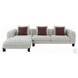 Mardi Maroon and Beige Tweed Sectional Sofa with 3 Pillows