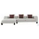 Mardi Maroon and Beige Tweed Sectional Sofa with 3 Pillows
