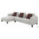 Mardi Maroon and Beige Tweed Sectional Sofa with 3 Pillows