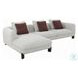 Mardi Maroon and Beige Tweed Sectional Sofa with 3 Pillows
