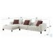 Mardi Maroon and Beige Tweed Sectional Sofa with 3 Pillows