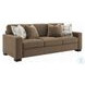 Darya Brown Suede Fabric Living Room Set with 4 Pillows