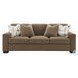 Darya Brown Suede Fabric Living Room Set with 4 Pillows