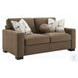 Darya Brown Suede Fabric 69" Loveseat with 3 Pillows