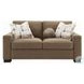 Darya Brown Suede Fabric 69" Loveseat with 3 Pillows