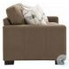 Darya Brown Suede Fabric 69" Loveseat with 3 Pillows