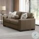 Darya Brown Suede Fabric 69" Loveseat with 3 Pillows