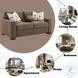 Darya Brown Suede Fabric 69" Loveseat with 3 Pillows