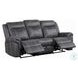 Zubaida Dark Gray Polish Microfiber 85" Power Reclining Sofa with Drop Down Table and USB Charging