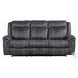 Zubaida Dark Gray Polish Microfiber 85" Power Reclining Sofa with Drop Down Table and USB Charging