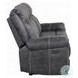 Zubaida Dark Gray Polish Microfiber 85" Power Reclining Sofa with Drop Down Table and USB Charging